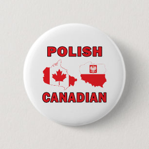 Polish Canadian Maps 6 Cm Round Badge
