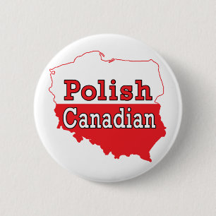 Polish Canadian Polish Map 6 Cm Round Badge