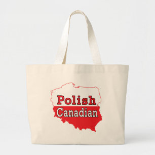 Polish Canadian Polish Map Large Tote Bag