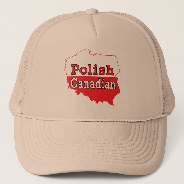 Polish Canadian Polish Map Trucker Hat (Front)