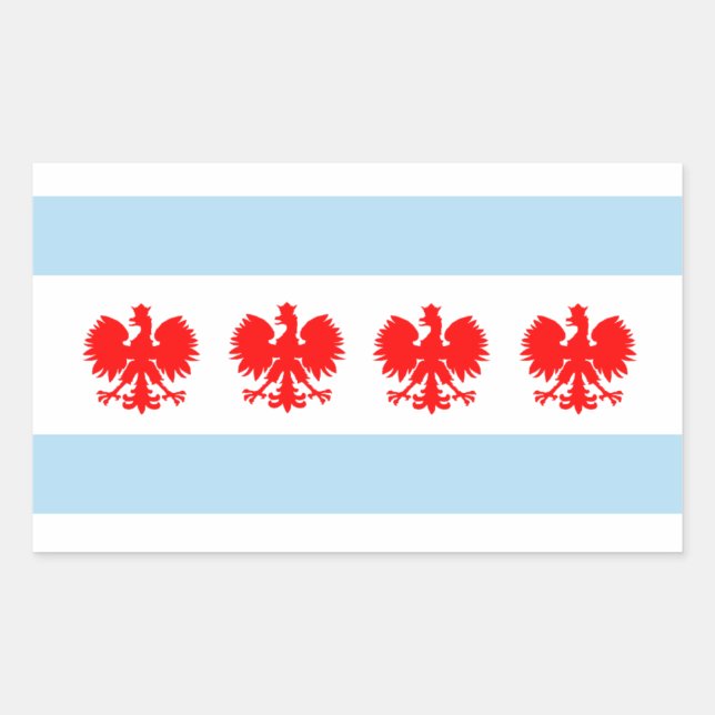 Polish Chicago Flag Rectangular Sticker (Front)