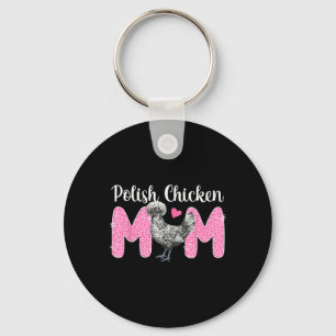 Polish Chicken Mum Leopard Polish Chicken Lover  Key Ring