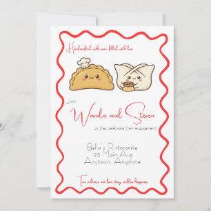 Polish Chinese Pierogi and Wonton Food Engagement Invitation