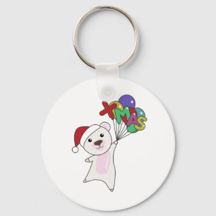 Polish Christmas Snow Winter Animals Polar Bears Key Ring