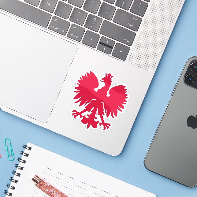 Polish Coat of Arms Eagle (Laptop w/ iPhone)