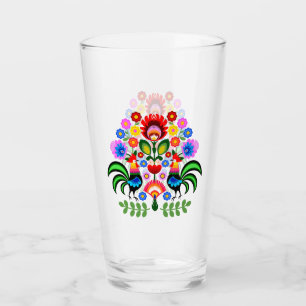 Polish design flowers. glass
