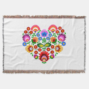 Polish design flowers. throw blanket