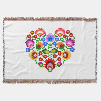Polish design flowers. throw blanket