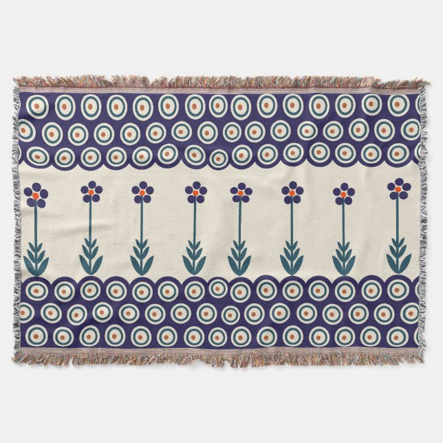 Polish design of traditional ceramics throw blanket (Front)