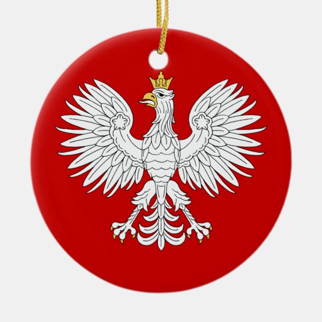 Polish Eagle Ceramic Tree Decoration (Front)