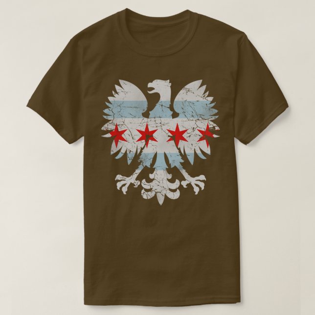 Polish Eagle Chicago Flag T-Shirt (Design Front)