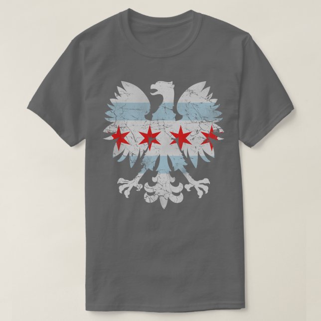 Polish Eagle Chicago Flag T-Shirt (Design Front)