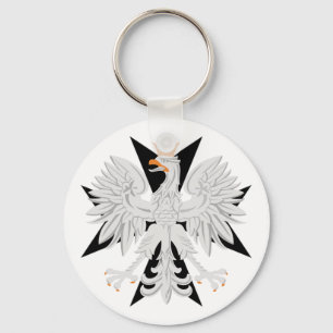 Polish Eagle Maltese Cross Key Ring