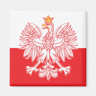 Polish Eagle Outlined In Red Magnet