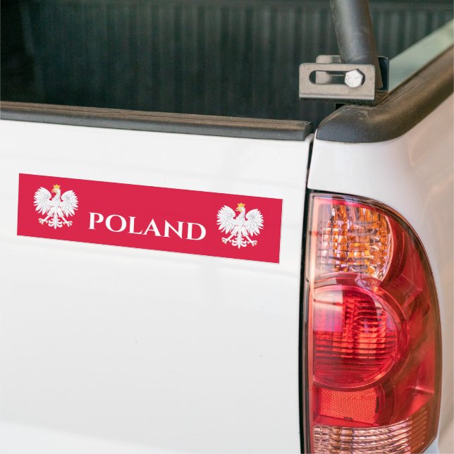 Polish Eagle 🦅 Polski Poland Crest Reunion Bumper Sticker (On Truck)