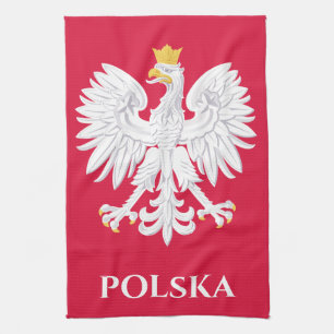 Polish Eagle 🦅 Polski Poland Red Crest Tea Towel