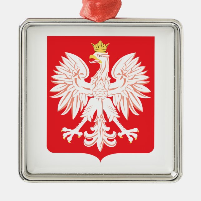Polish Eagle Red Shield Metal Tree Decoration (Front)