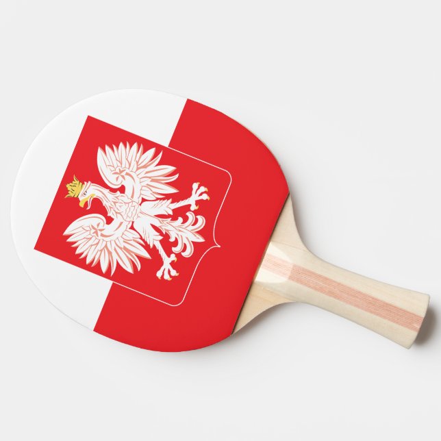 Polish Eagle Red Shield Ping Pong Paddle (Side)