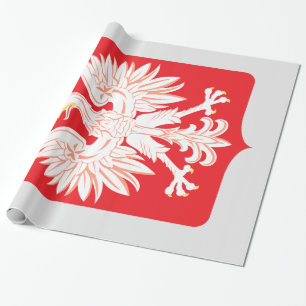 Polish Eagle Red Shield Wrapping Paper