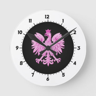 Polish eagle round clock