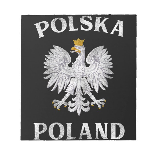 Polish Eagle T Poland Coat Of Arms Polska Notepad (Front)