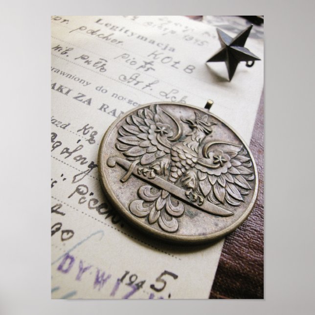 Polish Eagle War Medal Print (Front)