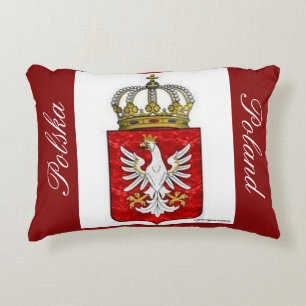 POLISH EAGLE WITH CROWN AND CREST DECORATIVE CUSHION