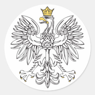 Polish Eagle With Gold Crown Classic Round Sticker