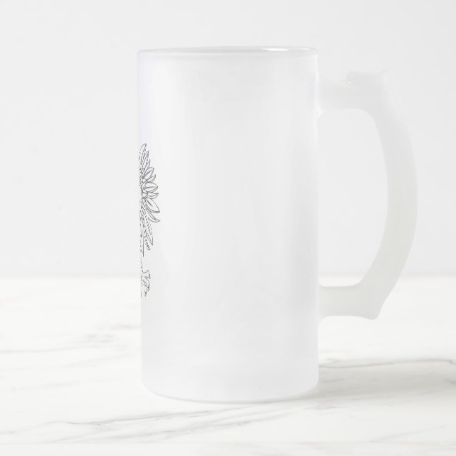 Polish Eagle With Gold Crown Frosted Glass Beer Mug (Right)