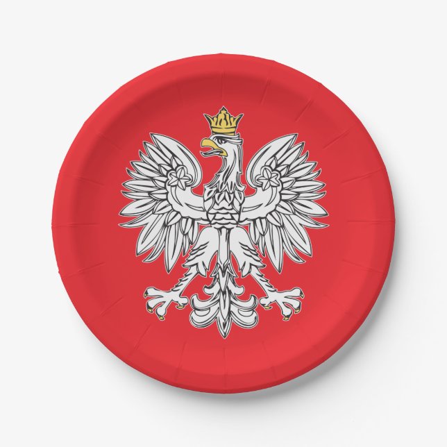 Polish Eagle With Gold Crown Paper Plate (Front)