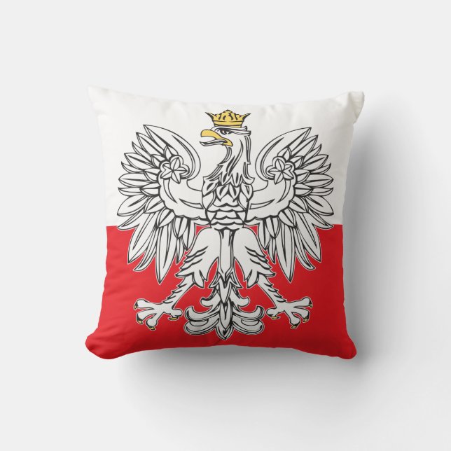 Polish Eagle With Gold Crown Pillow (Front)