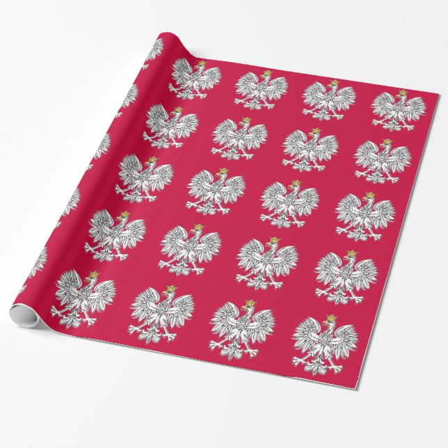 Polish Eagle With Gold Crown Wrapping Paper (Unrolled)