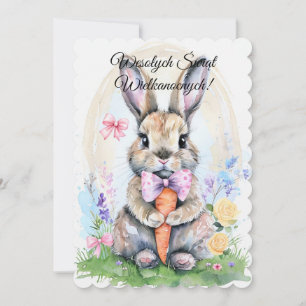 Polish Easter Bunny Rabbit Wesolych Swiat Invitation