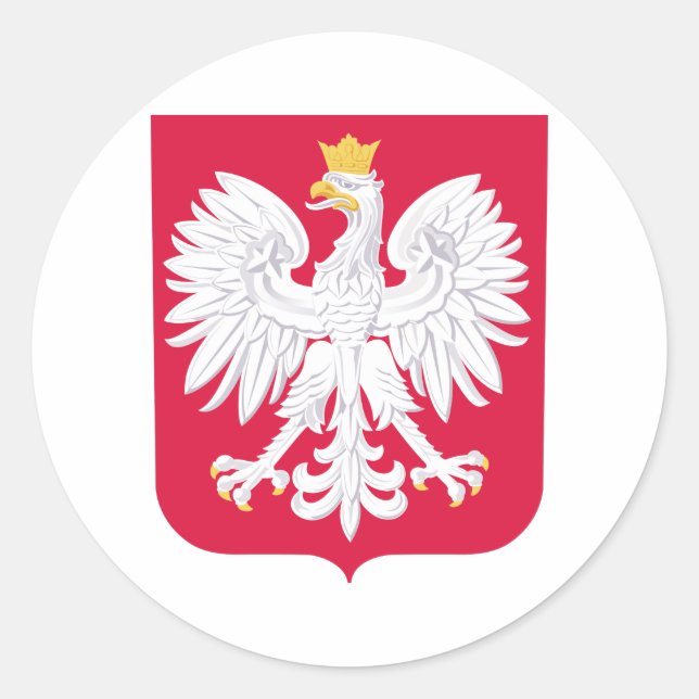 Polish Emblem - Poland Shield - Polska Herb Polski Classic Round Sticker (Front)