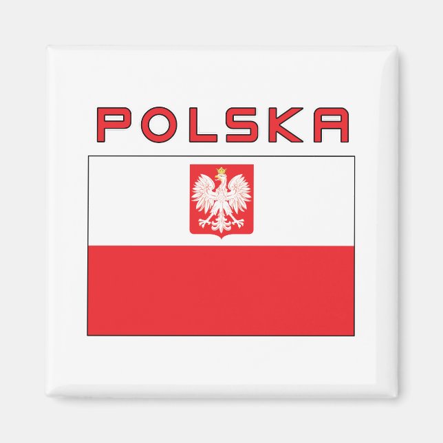 Polish Falcon Flag With Polska Magnet (Front)