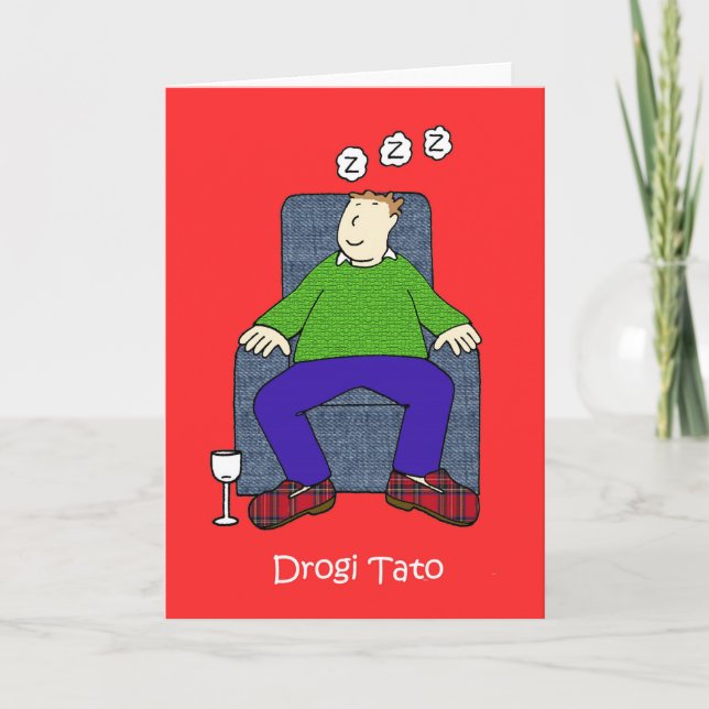Polish Father's Day Cartoon Humour Card (Front)