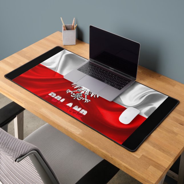 Polish flag-coat of arms desk mat (Office 2)