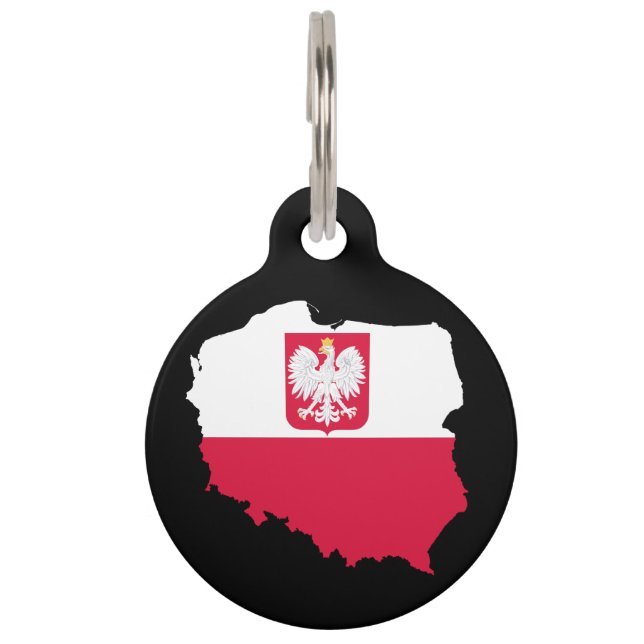 Polish flag-coat of arms pet tag (Front)