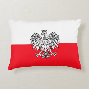 Polish flag decorative cushion