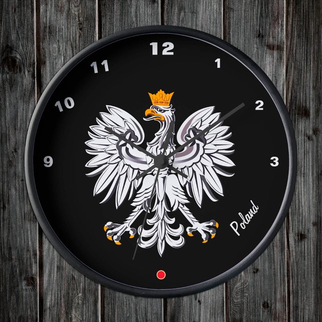 Polish Flag & Eagle, Poland fashion / sports Round Clock (Creator Uploaded)