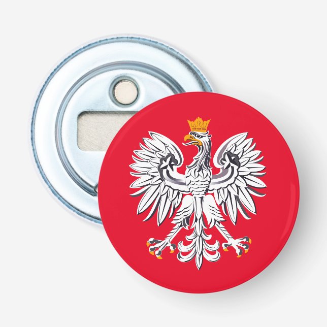 Polish flag & Eagle, Poland holiday party /sports Bottle Opener (Front)