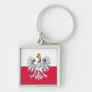 Polish flag & Eagle, Poland holiday, travel/sports Key Ring