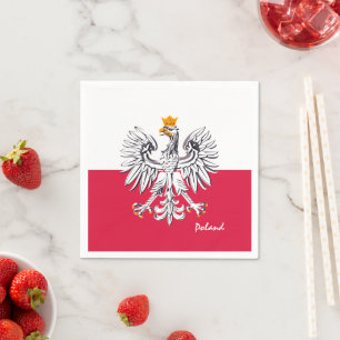 Polish flag & Eagle, Poland party fashion /sports Napkin