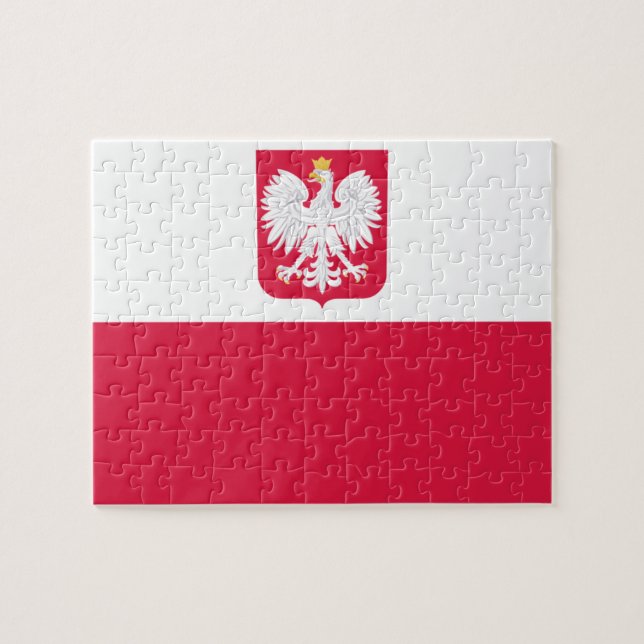 Polish Flag Emblem - Polska Poland - Herb Polski Jigsaw Puzzle (Horizontal)