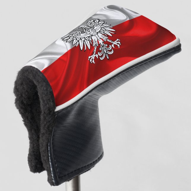 Polish flag golf head cover (3/4 Front)