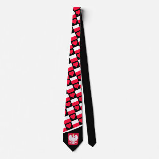Polish Flag Heart Coat of Arms Fun Poland Pride Tie