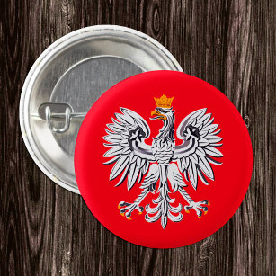 Polish Flag & Poland, Eagle, patriotic /sports 3 Cm Round Badge