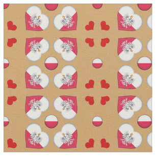 Polish Flag & Poland Heart fashion Fabric