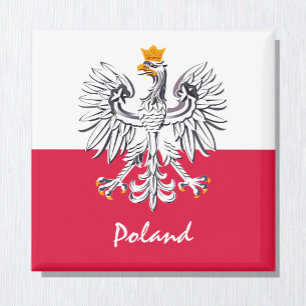 Polish flag & Poland holiday, travel /sports Magnet