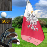 Polish flag & Poland, monogrammed /lady Golf towel<br><div class="desc">Sports/Golf Towel (Pink): Poland & Polish flag with monogrammed "custom" name at the bottom - love my country,  travel,  holiday,  patriots / sports fans</div>